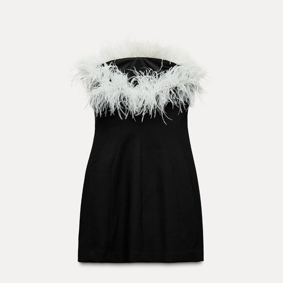 Zara Stretchy Feather Dress - Picture 7 of 14